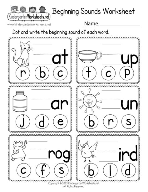 Phonics Worksheets For Kindergarten Free Printable Kindergarten