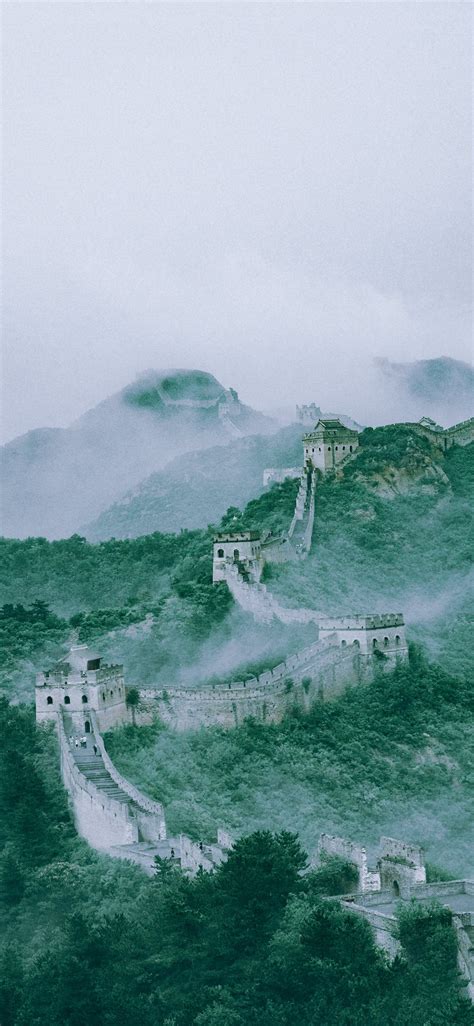Aerial Photography Of The Great Wall Of China Iphone X Wallpapers Free
