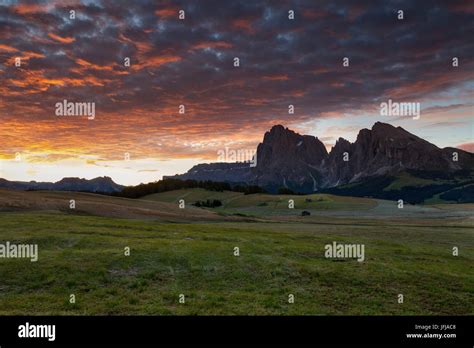 Alpe Di Siusi Dolomites Italy In The Background The Peaks Of