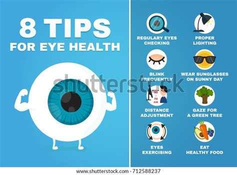 8가지 눈의 건강 정보어떻게 건강 관리에 스톡 일러스트 712588237 Shutterstock