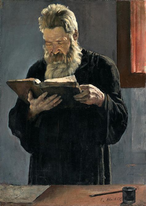 Reading Priest Painting By Ferdinand Hodler Fine Art America