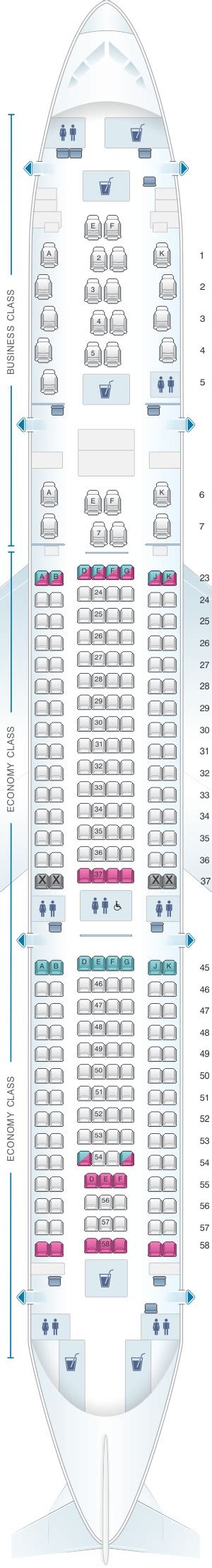 Seat Map Qantas Airways Airbus A330 200 Domestic 251pax Seatmaestro