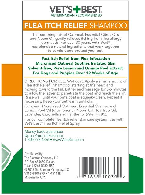 Vets Best Flea Itch Relief Dog Shampoo Flea Bite Relief For Dogs