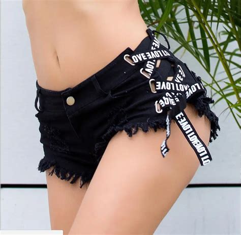 Discount Up To 50 2018 Sexy Low Waist Bandage Denim Ripped Hole Short