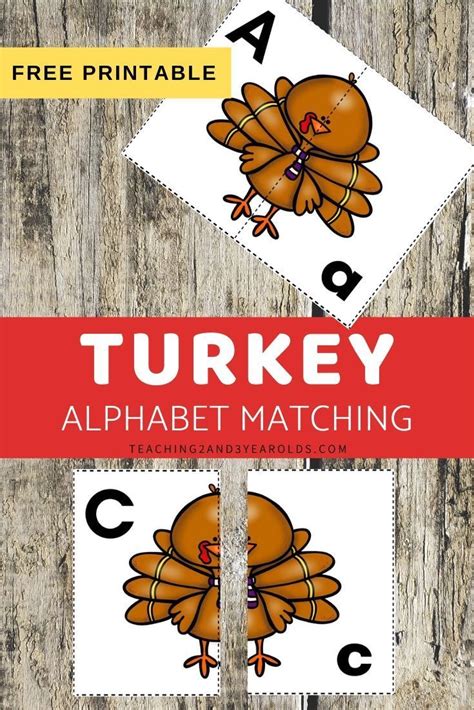 Thanksgiving Alphabet Printable Matching Activity Thanksgiving