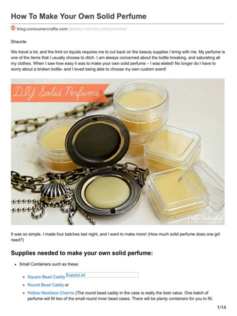 How To Make Your Own Solid Perfume Pdf
