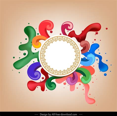 Decorative Background Circle Swirled Splashed Paint Colors Decor