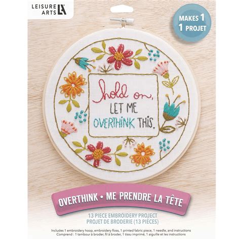 Leisure Arts Embroidery Kit 8 Hoop Overthink Embroidery Kit For