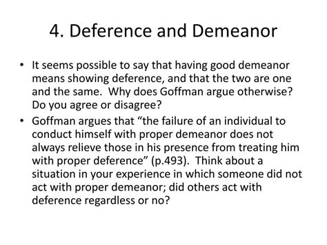 Ppt Goffman Deference And Demeanor Powerpoint Presentation Free