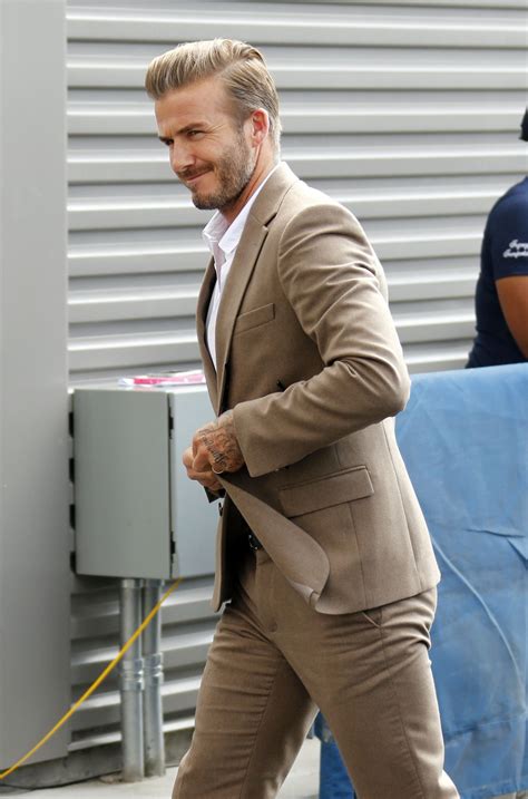 Davidbeckhamhq David Beckham Arrives At The Black Suit Beige