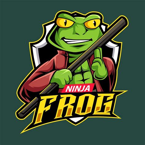 Ninja Frog Mascot Gaming Logo Illustration Stock Vector Illustration