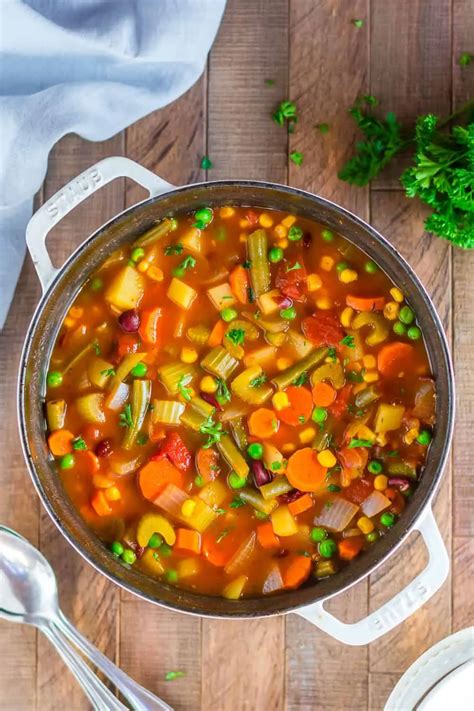 Easy Homemade Vegetable Soup Healthy Hearty Simple Recipe