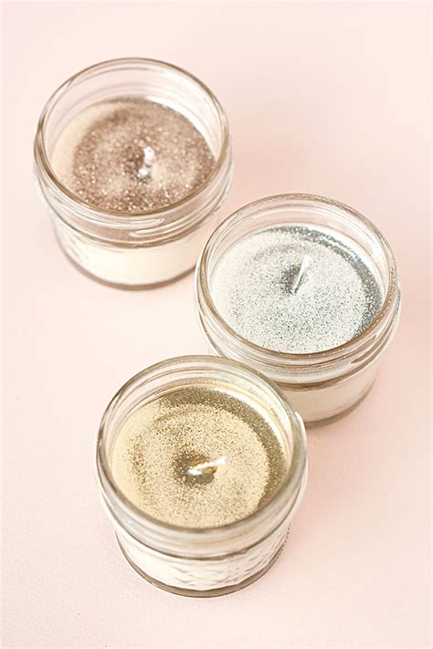 Diy Glitter Soy Candles Party Inspiration