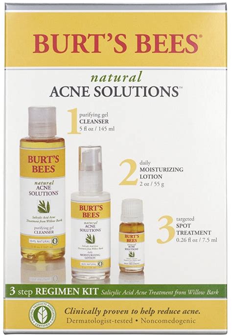 Burts Bees Natural Acne Solutions 3 Step Acne Regimen Kit 1 Each