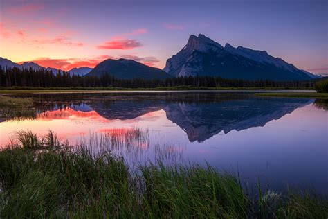 Stillness Sunrise At Vermilion Lakes With The Spectacular View