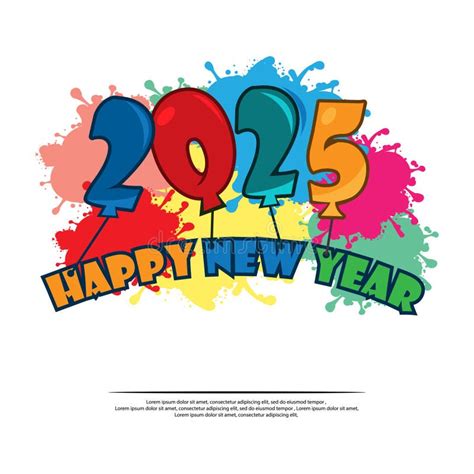 2025 Happy New Year Background With Hourglass Icon Design For Your