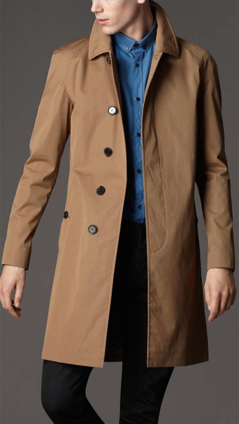 Burberry Beige Single Breasted Cotton Rain Coat Mens Raincoat