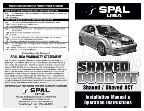 Spal Shaved 40 Basic Shaved Door Handle Remote Entry Kit Parts
