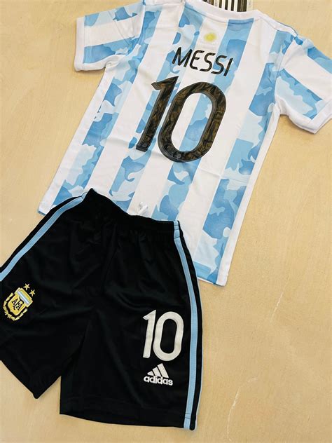 Messi 10 Argentina Youth Home Soccer Jersey Set For Kids Etsy