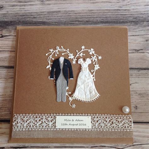 Wedding Card To Bride And Groom Handmade Personalised Size 8 X 8 Ebay