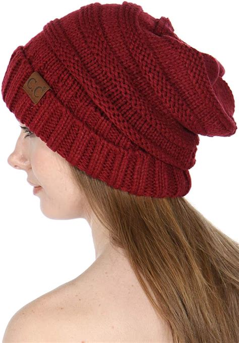 Cc Beanies For Women Slouchy Knit Beanie Hat For Women Soft Warm Cable Winter Chunky Cc Hats