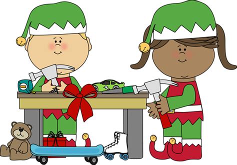 Clipart Christmas Elves Working Clip Art Library
