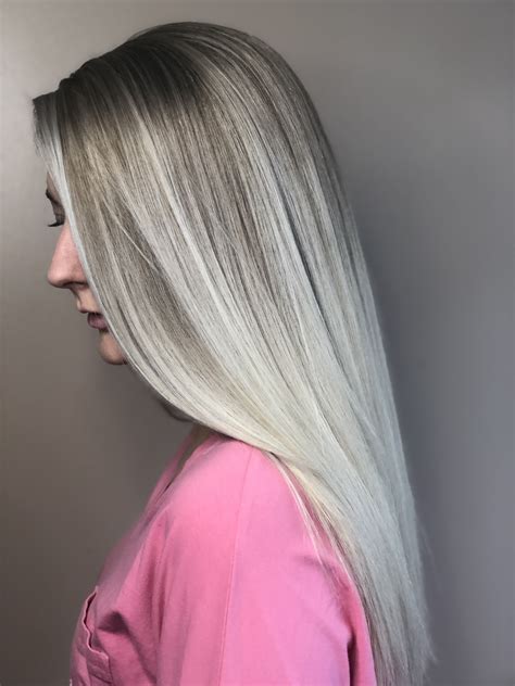 Ash Blonde Balayage Highlights Root Smudge And Color Melt Long Blonde
