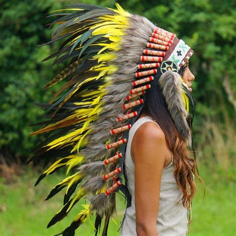Yellow Indian Headdress 95cm Indian Headdress Novum Crafts