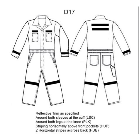 Reflective Trim Package Reflective Striping Coverall Location