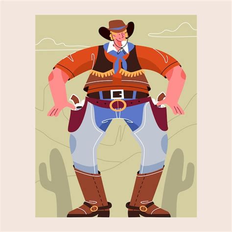 Handgezeichnete Gaucho Cowboy Illustration Kostenlose Vektor