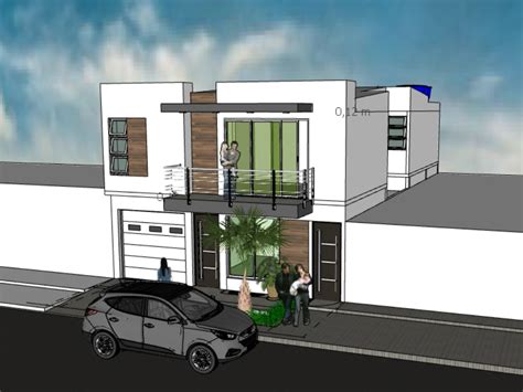 Vivienda Bifamiliar Urbana En Autocad Cad 1814 Mb Bibliocad