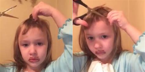Little Girl Cuts Her Own Hair — Viral Video Of Little Girl Cutting Bangs