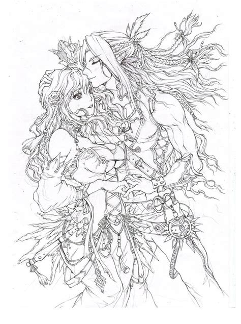 Check out our elf coloring pages selection for the very best in unique or custom, handmade pieces from our раскраски shops. Elves Romance - Emma and Fydris (lineart) by KenshjnPark ...