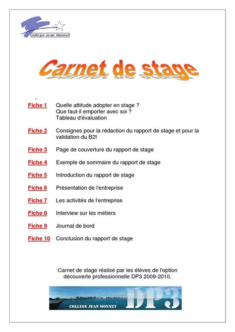 Exemple De Couverture De Rapport De Stage Le Meilleur Exemple