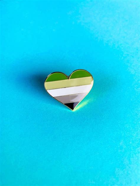 Aromantic Heart Pride Flag Pin Enamel Pin Badge Rainbow Inclusive Gay Lgbt Equality Diversity