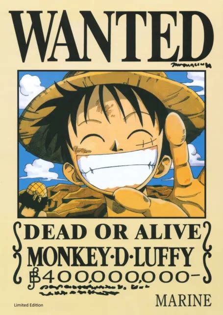 One Piece Monkey D Luffy Handmade Wanted Wanted Poster Anime My XXX Hot Girl