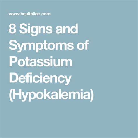 8 Signs And Symptoms Of Potassium Deficiency Hypokalemia Potassium