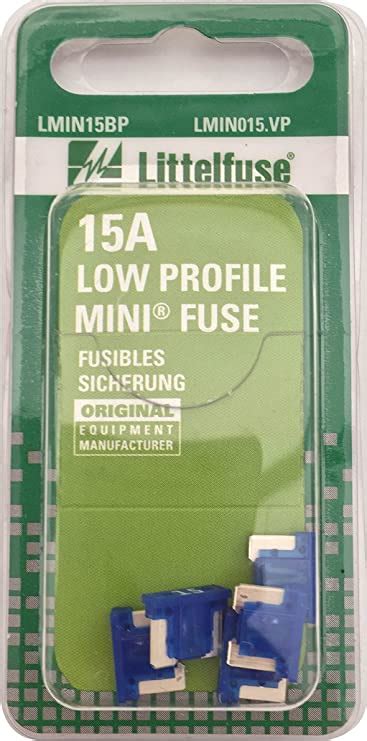 Littelfuse Lmin015vp Mini Low Profile 15 Amp Carded Blade Fuse Pack