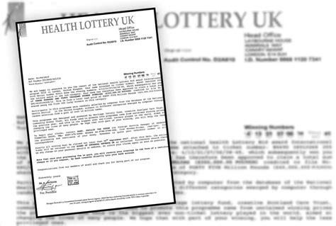 Very Convincing ‘health Lottery’ Scam Letter Targeting Elderly Armagh Residents Armagh I