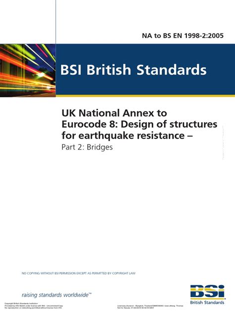 Bsi British Standards Uk National Annex To Eurocode 8 Design Of