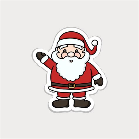 Santa Sticker Santa Claus Sticker Santa Christmas Sticker Etsy