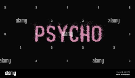 Pink Psycho Text Over Dark Background Scribble Art Style Typography