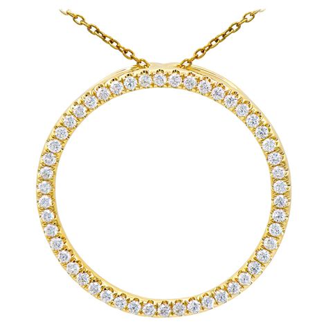 Diamond Ava Circle Pendant In 14k Yellow Gold For Sale At 1stdibs