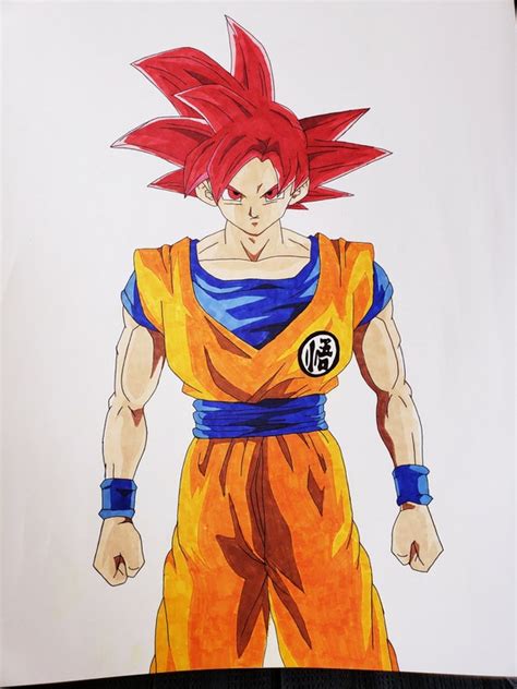 How To Draw Goku Super Saiyan God Step By Step