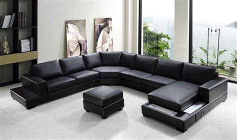 Vg Rz Modern Black Sectional Sofa Sectionals