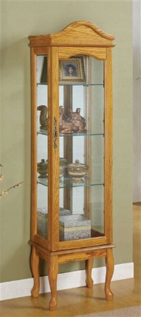 Disclosure of condition is vital. Curio Cabinet with Queen Anne Style Legs in Oak Finish (^o ...