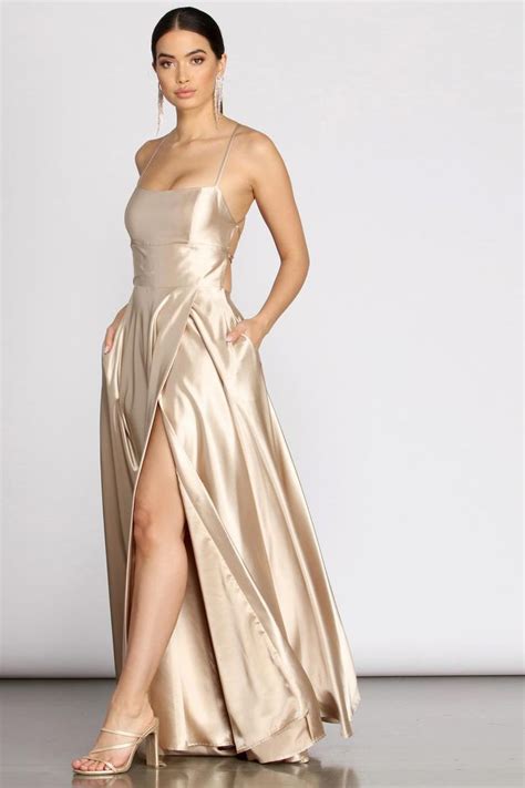 Kaia Satin A Line Dress Silk Bridesmaid Dresses Champagne Dresses