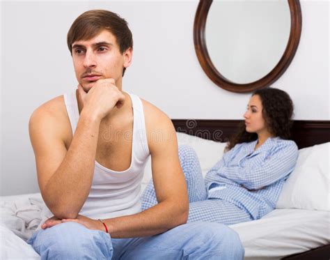 Upset Husband And Angry Wife In Bed Stock Image Image Of Person Quarrel 73513995
