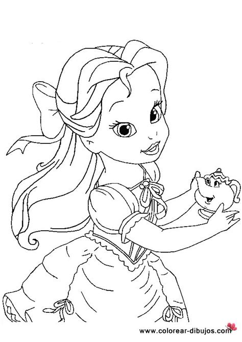 Dibujos Para Colorear De Princesas Bebés Bella Princesas Para
