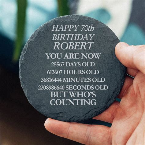 Personalised 70th Birthday Coaster T For Him Or Her By Iconic Coasters